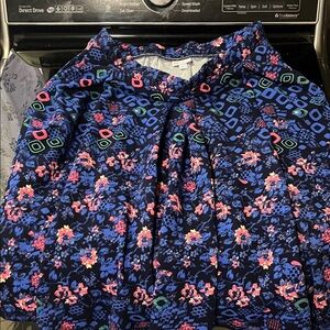 LuLaRoe Navy and Pink Floral Skirt